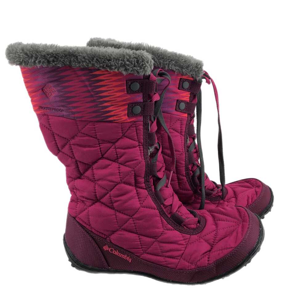 Columbia Pink & Purple Synthetic Winter & Rain Boots | High-Heel, Lace-Up